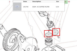 sitko zaparzacza 42 mm   251755